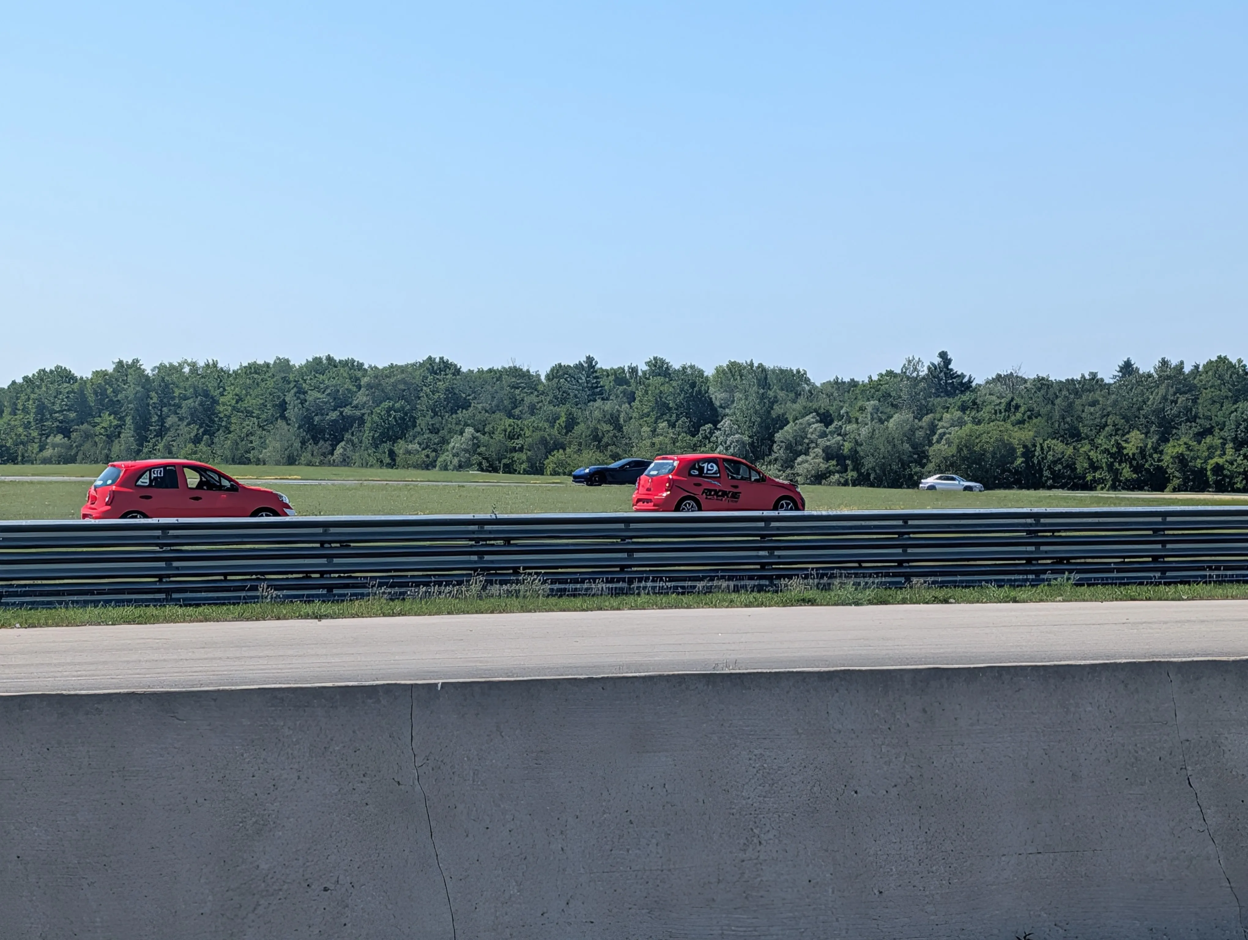 Grid Lineup of Race Cars