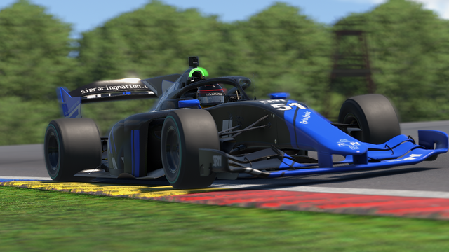 Julian Swanson #51 SRN Esports SF23 exiting the corner at Watkins Glen