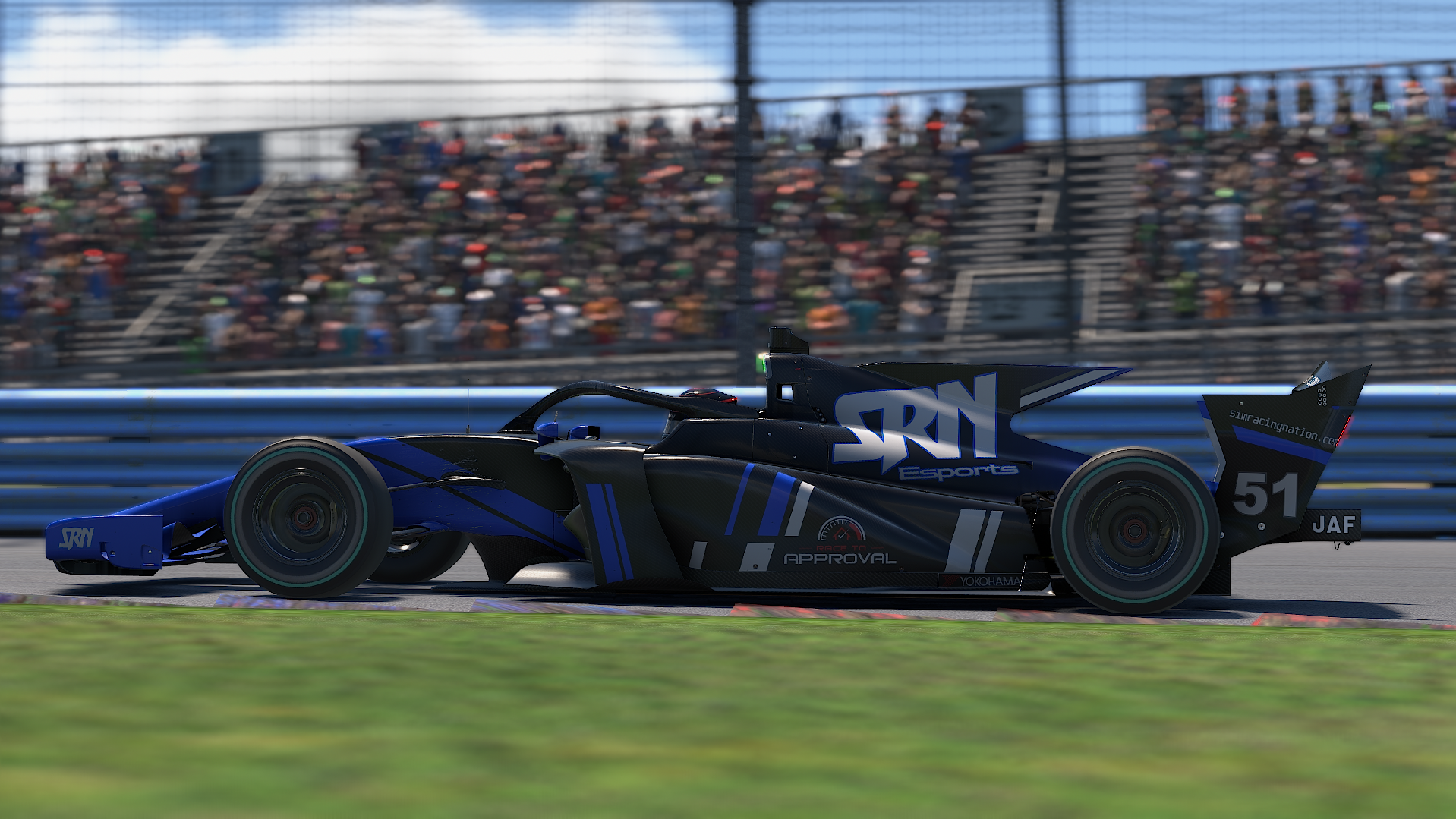 Julian Swanson #51 SRN Esports and Race To Approval SF23 side profile