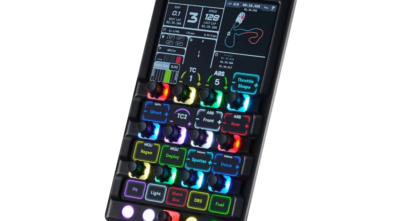 Heusinkveld DisplayDash hybrid button box and SimHub screen
